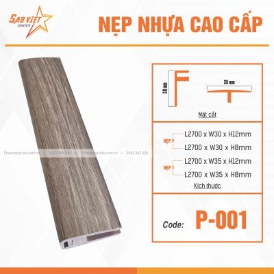 NẸP NHỰA VÂN GỖ MÃ P-001