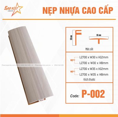 NẸP NHỰA VÂN GỖ MÃ P-002
