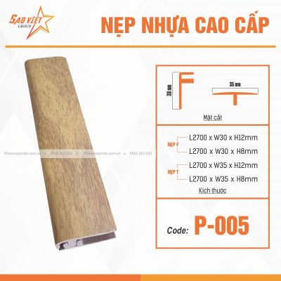 NẸP NHỰA VÂN GỖ MÃ P-005