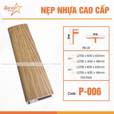NẸP NHỰA VÂN GỖ MÃ P-006