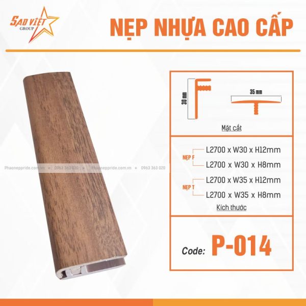 NẸP NHỰA VÂN GỖ MÃ P-014