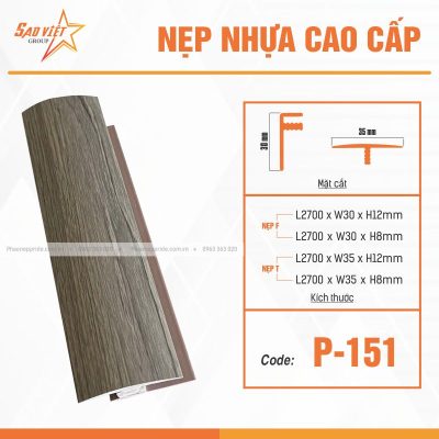 NẸP NHỰA VÂN GỖ MÃ P-151